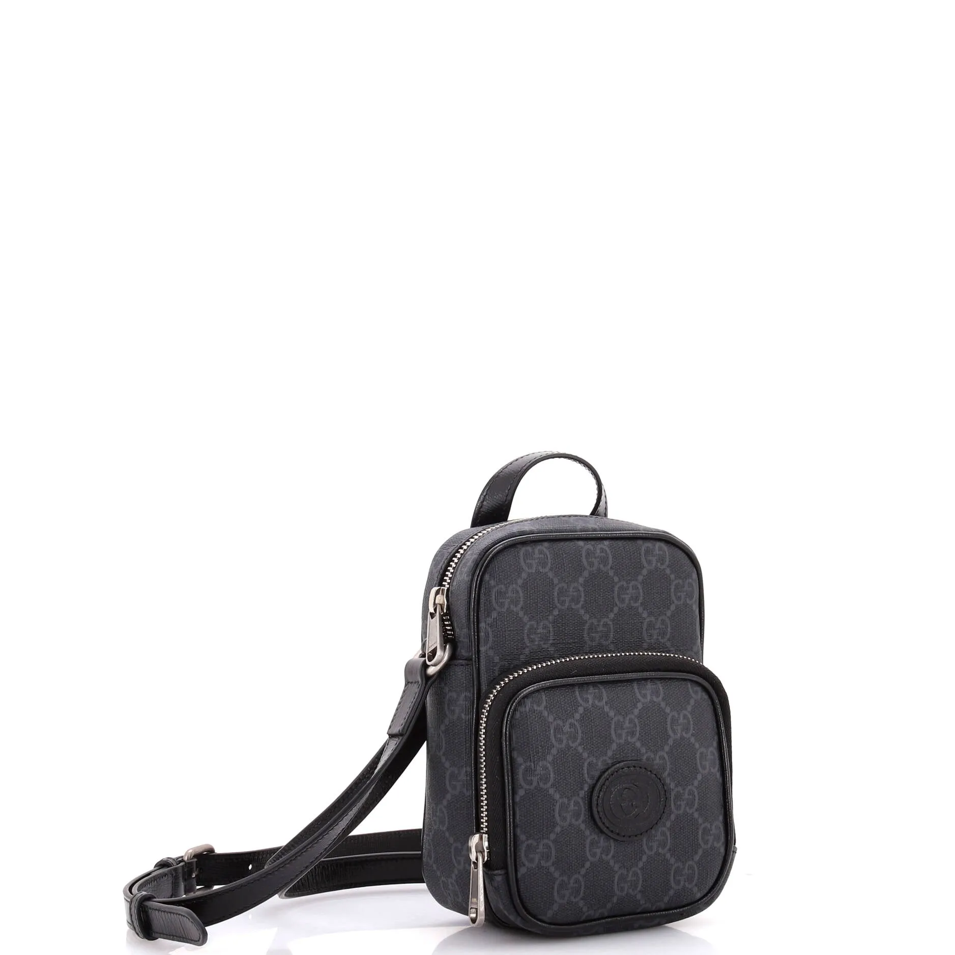 Interlocking G Patch Top Handle Crossbody Bag GG Coated Canvas Mini