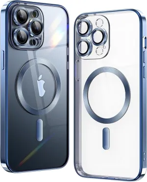 iPhone 11 Pro Max Blue Electro MagSafe Case With Camera Glass Protection