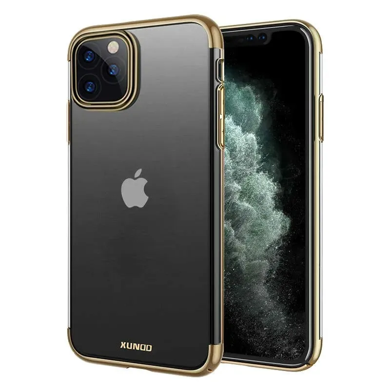 iPhone 15 XUNDD Jazz 2 Series Luxurious Electroplated Shockproof Clear Case-Gold