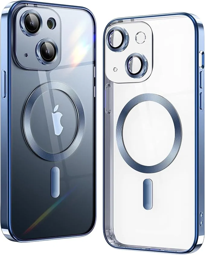 iPhone 16 Blue Electro MagSafe Case With Camera Glass Protection