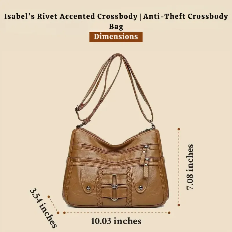 Isabel’s Rivet Accented Crossbody | Anti-Theft Crossbody Bag