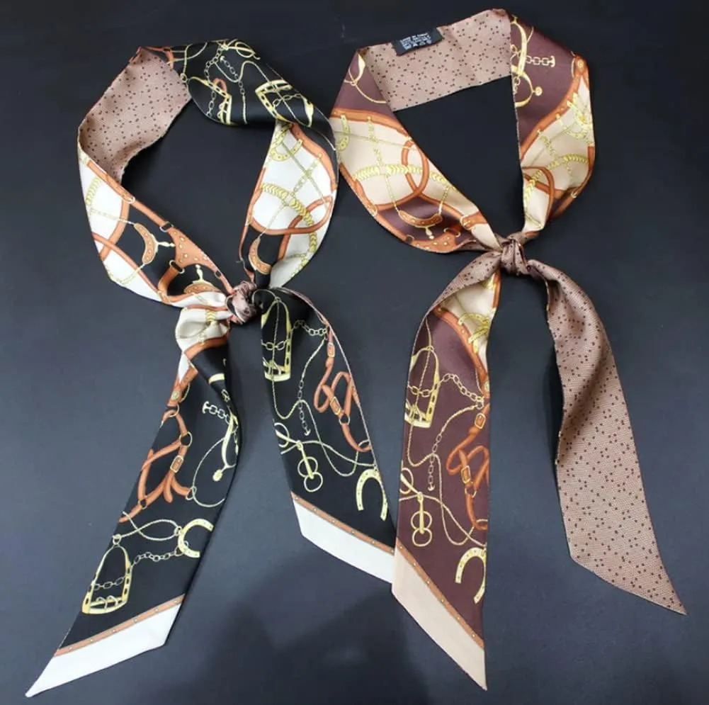JERLA 100% Mulberry silk Scarf bag scarf Head Hair Ribbon Handbag Handle wrap Tie Bundle Scarf Neckerchief Scarf for women
