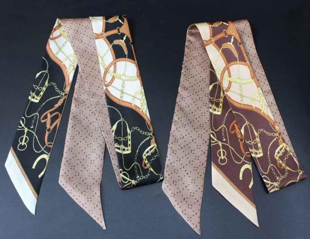 JERLA 100% Mulberry silk Scarf bag scarf Head Hair Ribbon Handbag Handle wrap Tie Bundle Scarf Neckerchief Scarf for women