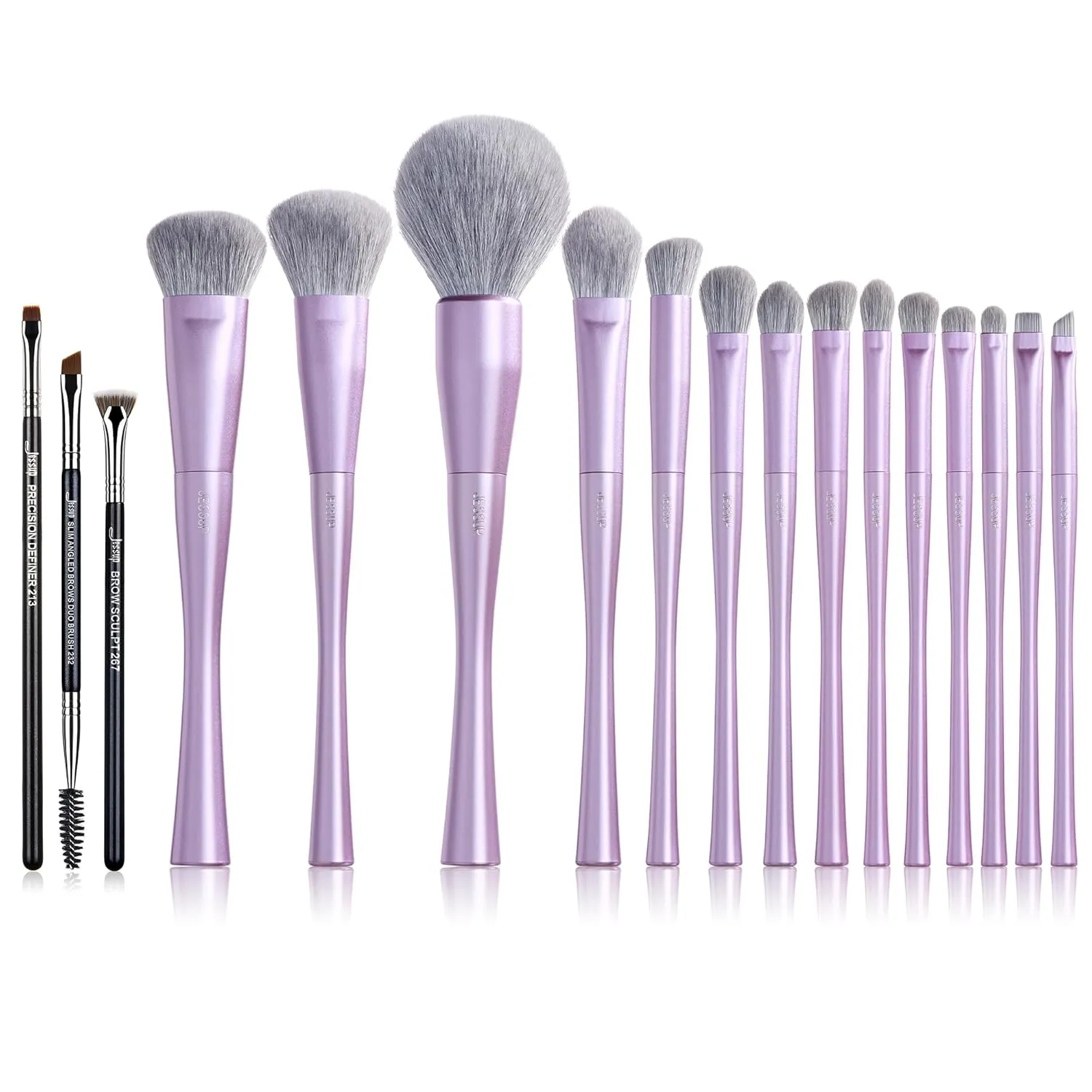 Jessup Eyebrow Makeup Brush Set Professional T326 Bundled with Makeup Brushes Set Luxury Purple T512
