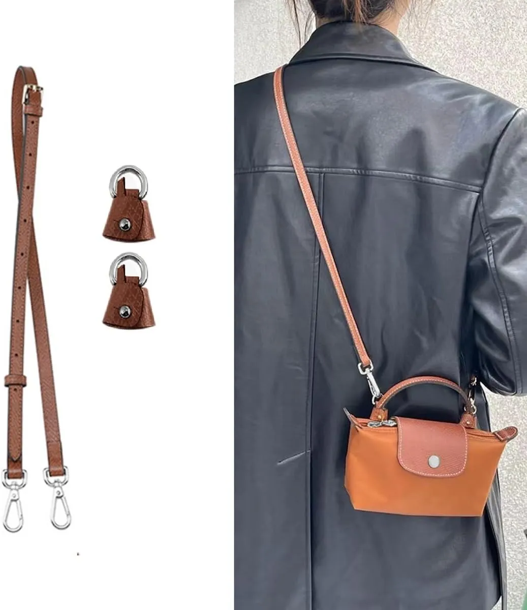 Jiesinlov Leather Bag Shoulder Strap Replacement Crossbody Adjustable Conversion Kit Fit for Mini Pouch