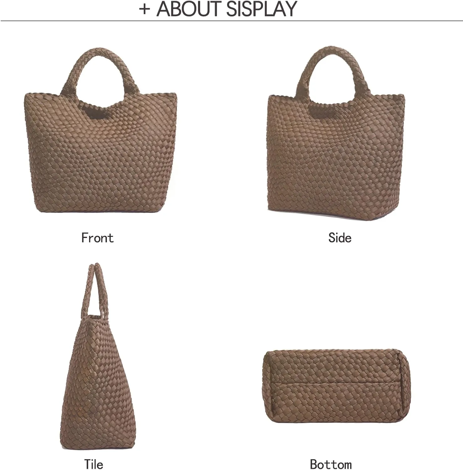 JINMANXUE Woven Hobo Bag For Women Neoprene Tote Bag Large Capacity Handbag Patchwork Handmade Casual Shoulder Bags