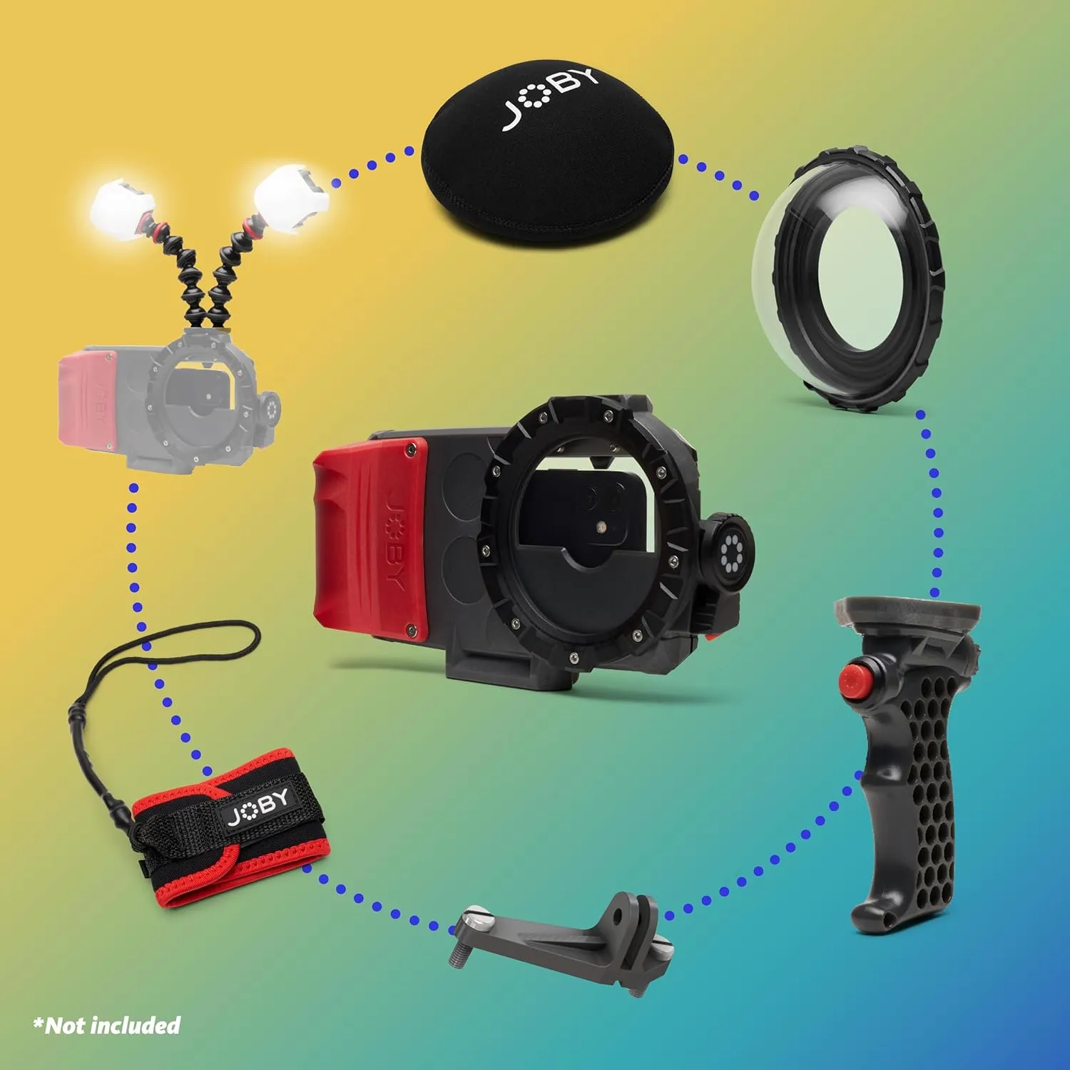 JOBY SeaPal, Waterproof Smartphone Case up to 10m/33ft,for Underwater Action Content Creation Videography Photography Surfing Snorkeling Fishing Travel,Compatible with iPhone,Samsung Series S24/23/22