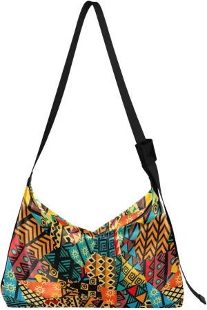 Joko Ivery Colored African Patchwork Soft PU Leather Shoulder Bag for Women Stylish Ladies Crossbody Purse with Zipper Closure Handbag Wallet for Traveling Shopping Concert Hiking Gift
