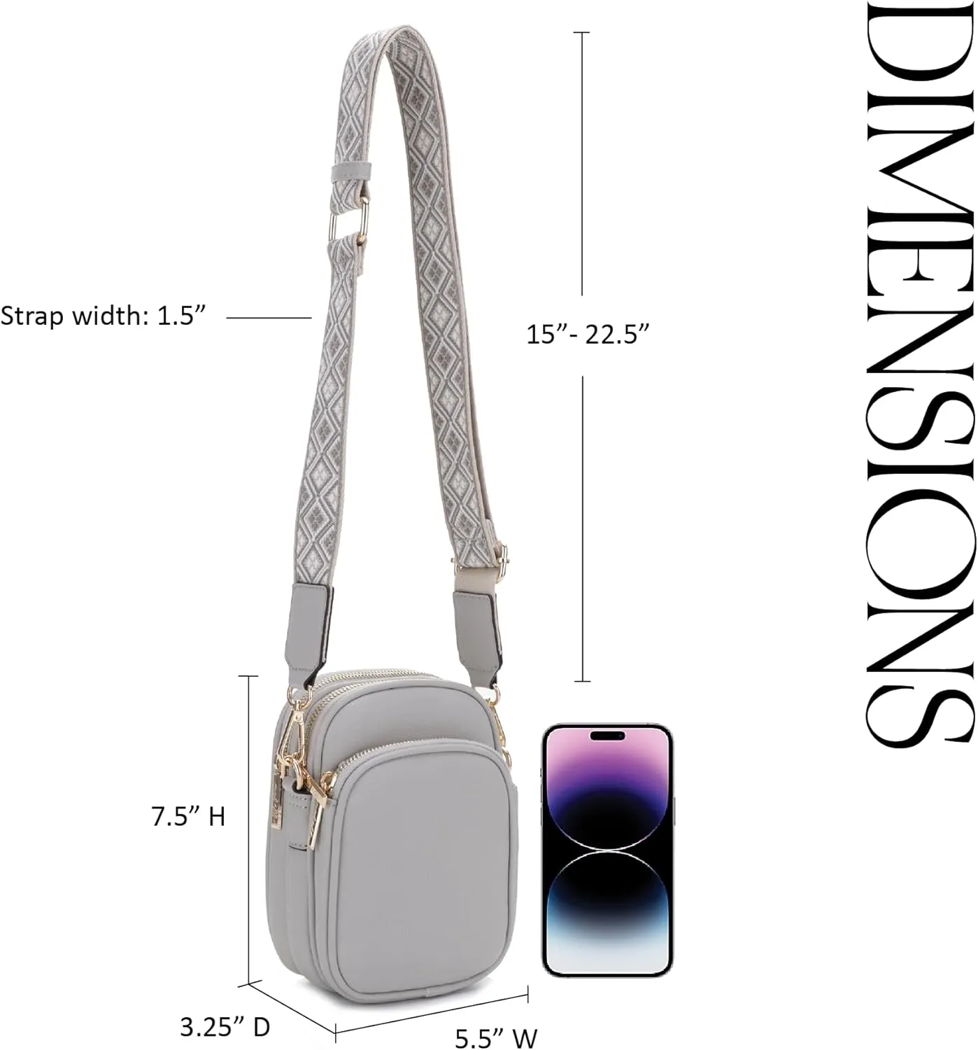 Josie Triple Zip Crossbody Bag