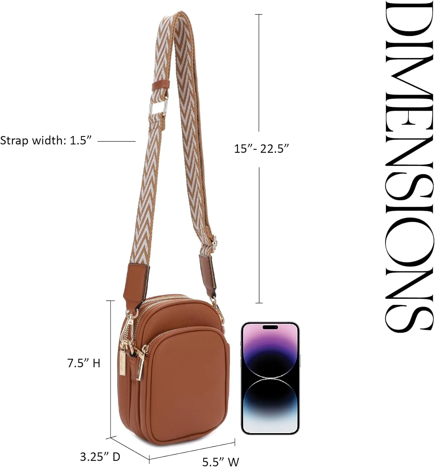Josie Triple Zip Crossbody Bag