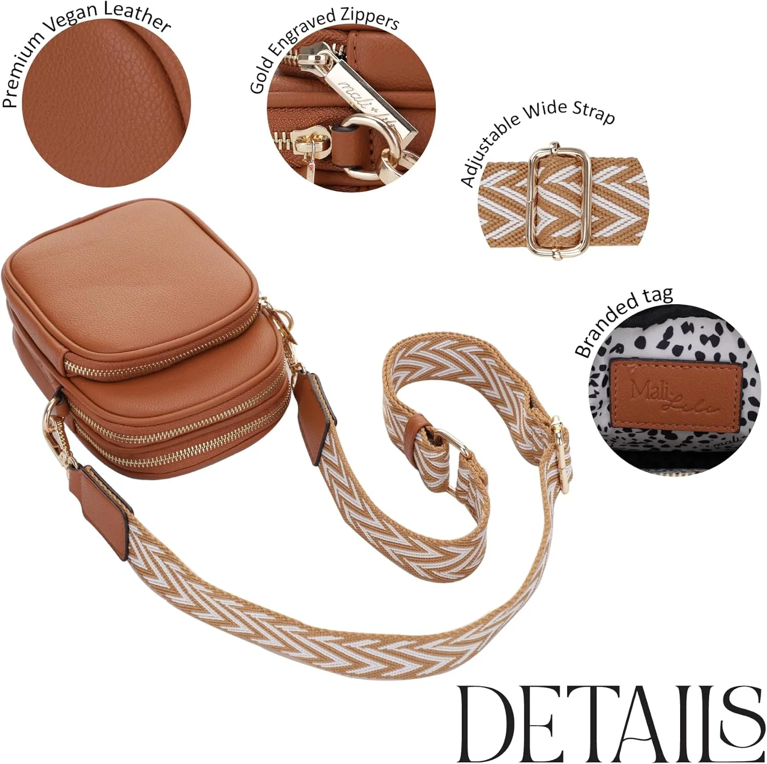 Josie Triple Zip Crossbody Bag