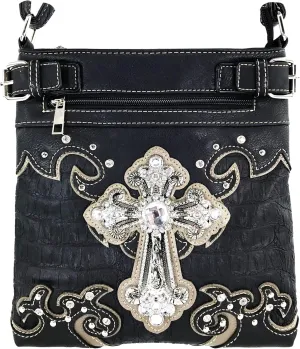 Justin West Concealed Carry Western Cross Duo Color Shoulder Handbag Purse