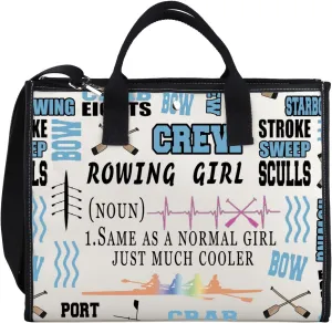 JYTAPP Rowing Tote Bag Rowing Girl Like a Normal Girl But Cooler Makeup Bag Rowing Makeup Zipper Pouch Bag For Women Girls Rowing Competitions Lady Gifts (Tote Bag)
