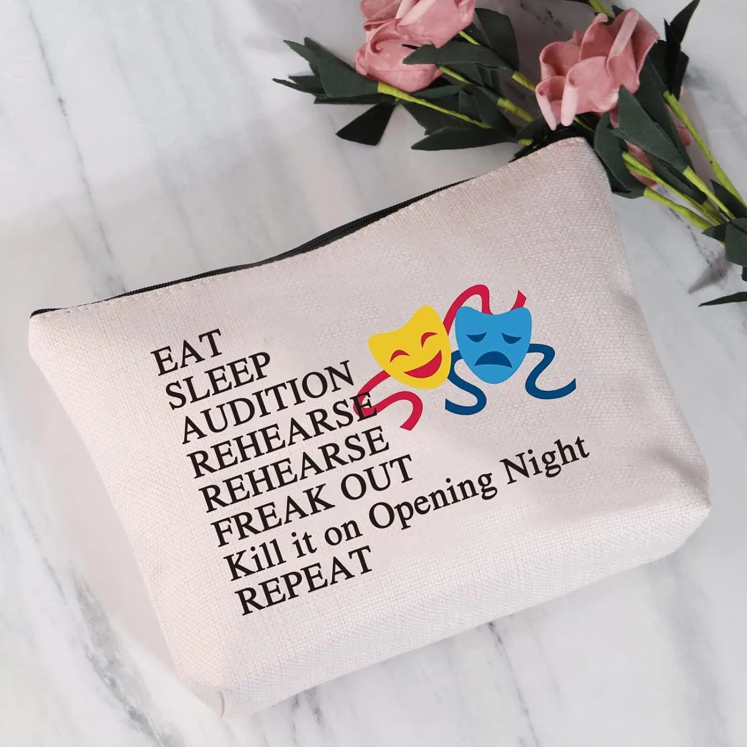 JYTAPP Theatre Life Makeup Bag Drama Theater Gift Theatre Novelty Cosmetic Bag Musical Theatre Gift Performer Gift