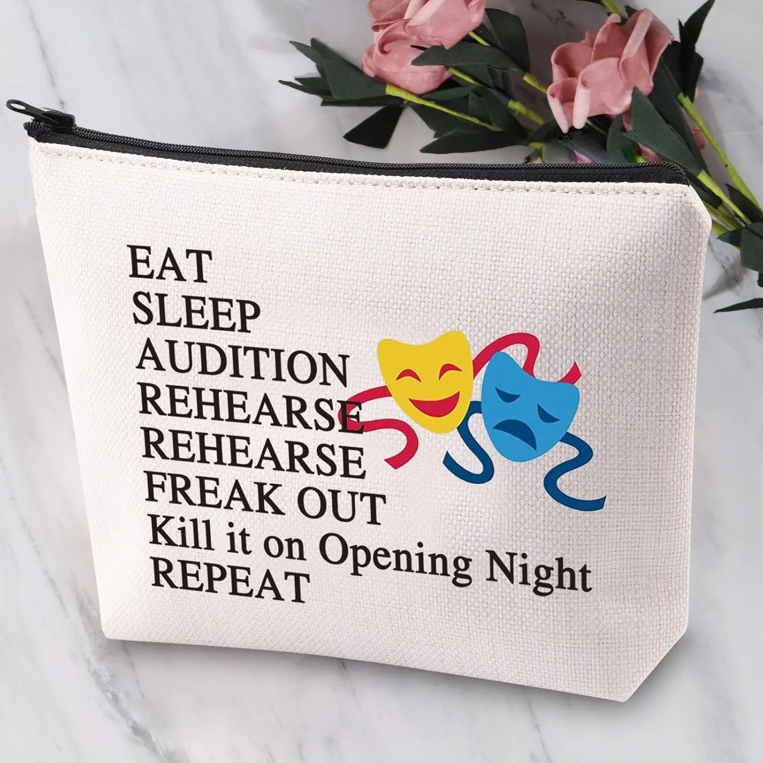 JYTAPP Theatre Life Makeup Bag Drama Theater Gift Theatre Novelty Cosmetic Bag Musical Theatre Gift Performer Gift