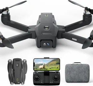 K600 Drone with 2 Camera 1080P for Adults,90°Adjust Lens Upgrade Brushless Drones with Auto Hold,APP VR FPV Professional Drone with 1800mah Modular Battery for long time,Gesture Control,Carrying Case