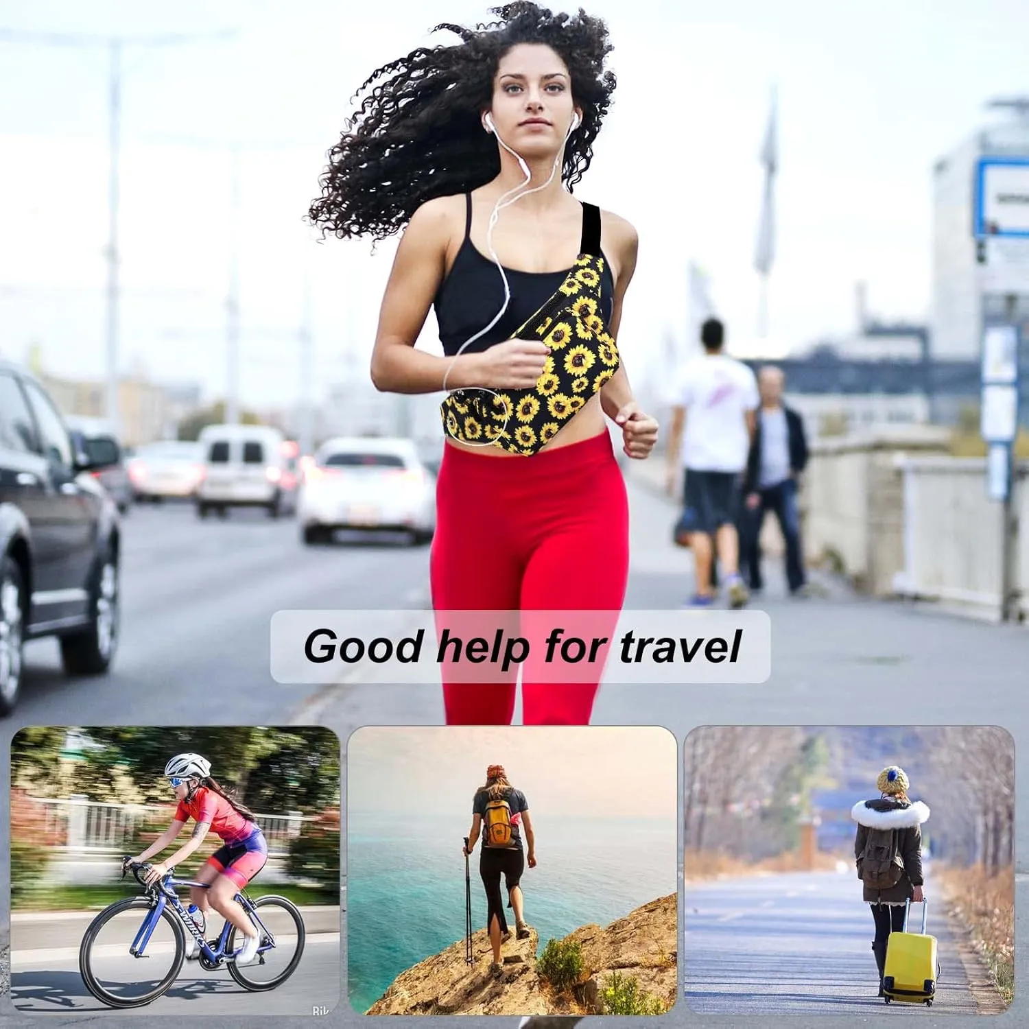KAMO Fanny Pack, Waist Bag Sling Backpack Water Resistant Durable Polyester Small Waist Bag