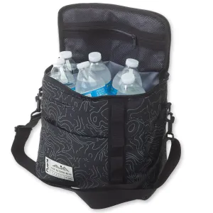 KAVU Snack Sack Black Topo Printed Cross Body Zip Closure Insulated Cooler Bag