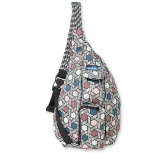 KAVU Women's Rope Bag "Jewel Pop" Printed Zip Closure Adjustable Cross Body Bag