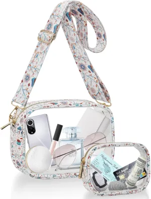KETIEE Clear Crossbody Bag, Stadium Approved Clear Purse Bag for Concerts Sports Events Festivals