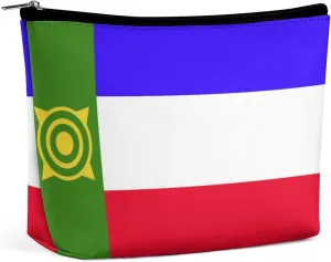 Khakassia Flag Travel-Friendly Cosmetic Bag Zipper Makeup Organizer Pouch for Women