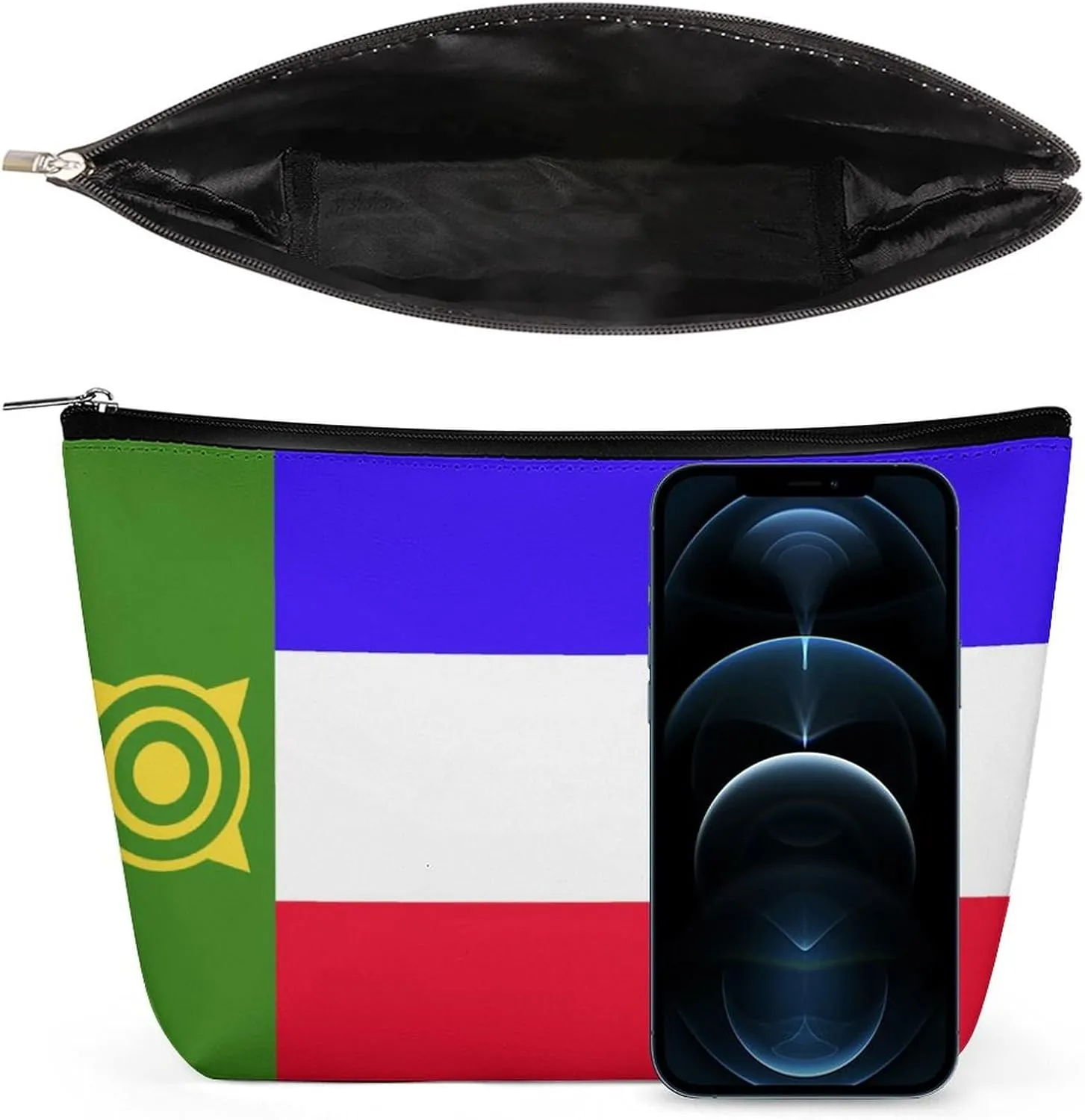 Khakassia Flag Travel-Friendly Cosmetic Bag Zipper Makeup Organizer Pouch for Women