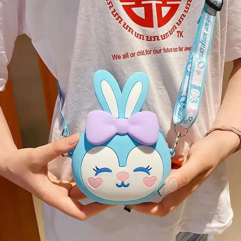 Kids Girls Cute Mini Crossbody Bag Silicone Coin Purse Shoulder Bag Wallets Gift