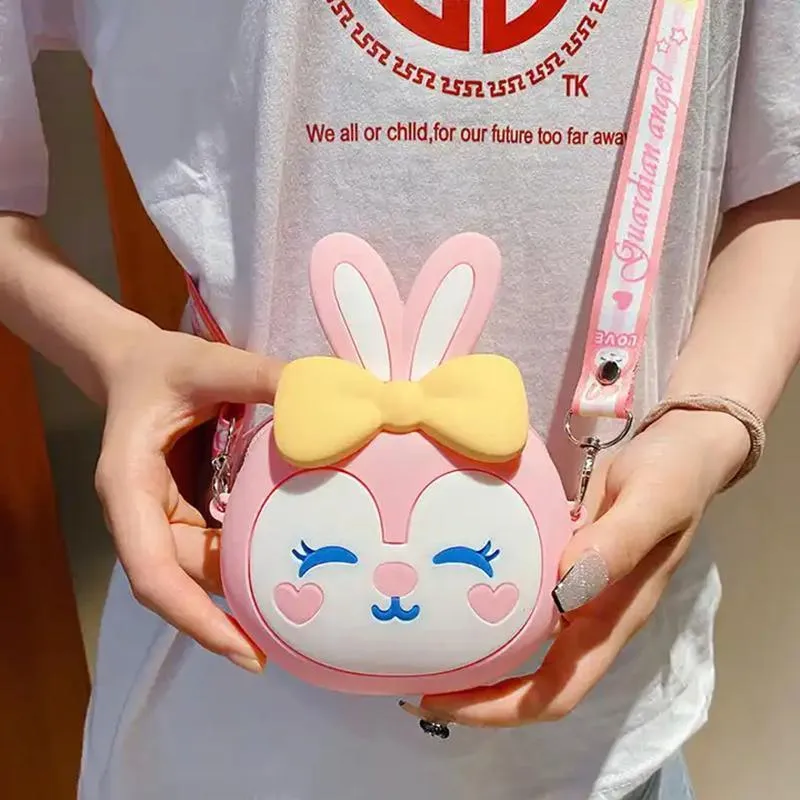 Kids Girls Cute Mini Crossbody Bag Silicone Coin Purse Shoulder Bag Wallets Gift