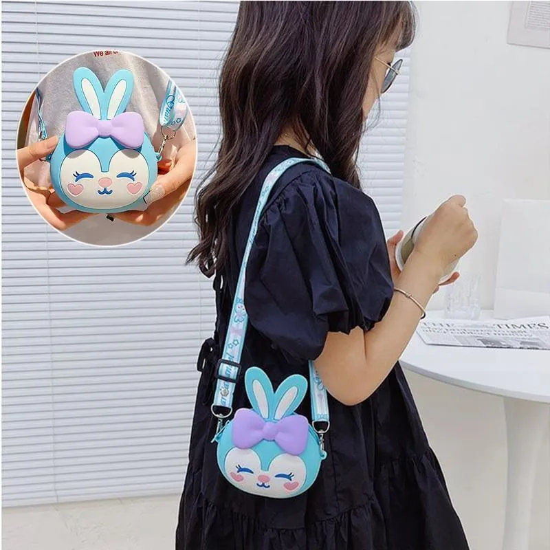 Kids Girls Cute Mini Crossbody Bag Silicone Coin Purse Shoulder Bag Wallets Gift