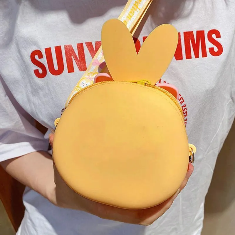 Kids Girls Cute Mini Crossbody Bag Silicone Coin Purse Shoulder Bag Wallets Gift