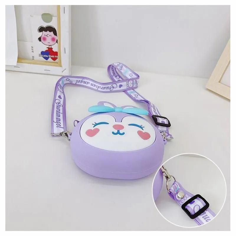 Kids Girls Cute Mini Crossbody Bag Silicone Coin Purse Shoulder Bag Wallets Gift