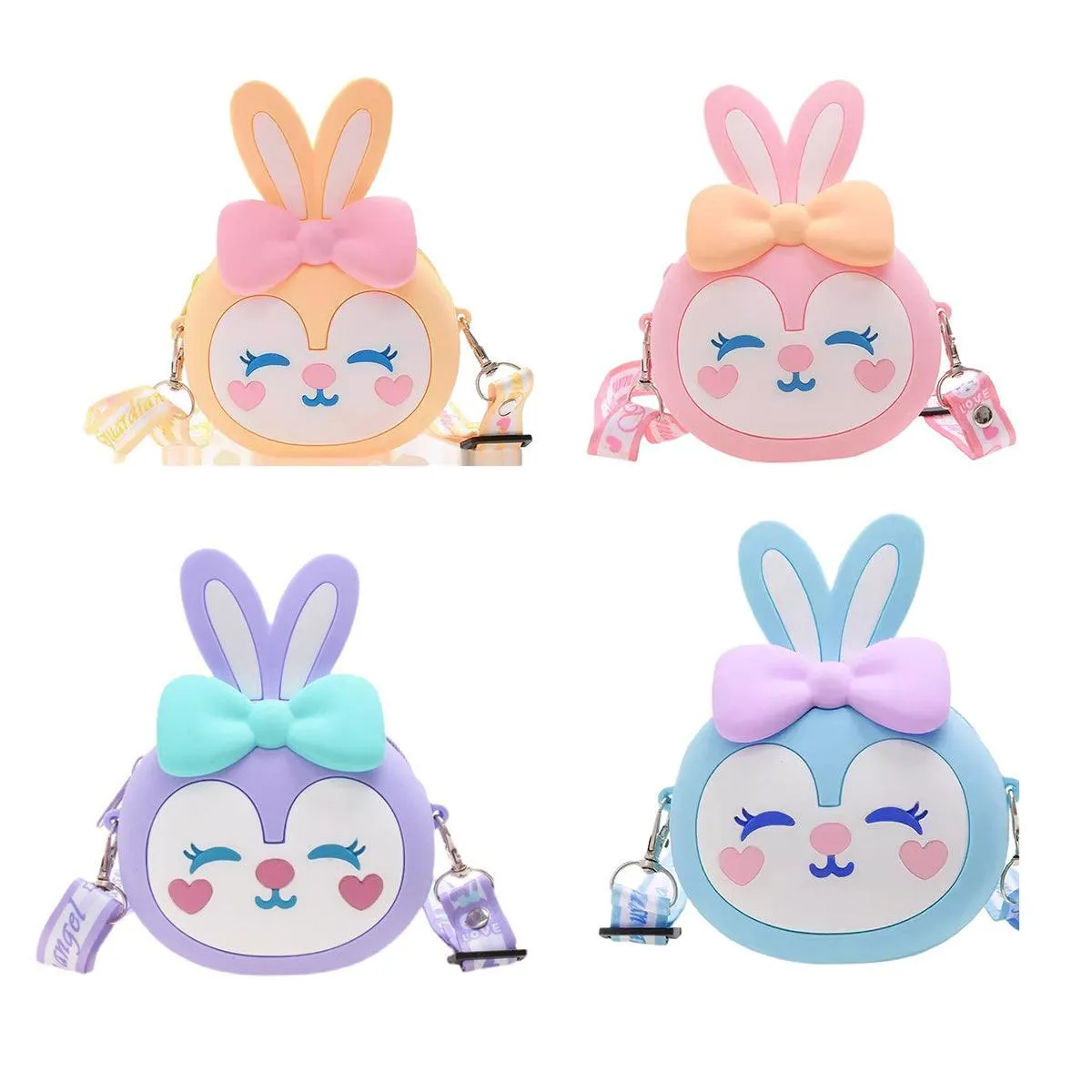 Kids Girls Cute Mini Crossbody Bag Silicone Coin Purse Shoulder Bag Wallets Gift