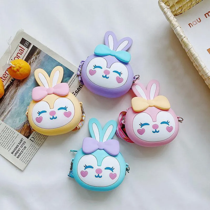 Kids Girls Cute Mini Crossbody Bag Silicone Coin Purse Shoulder Bag Wallets Gift