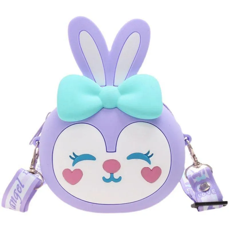 Kids Girls Cute Mini Crossbody Bag Silicone Coin Purse Shoulder Bag Wallets Gift