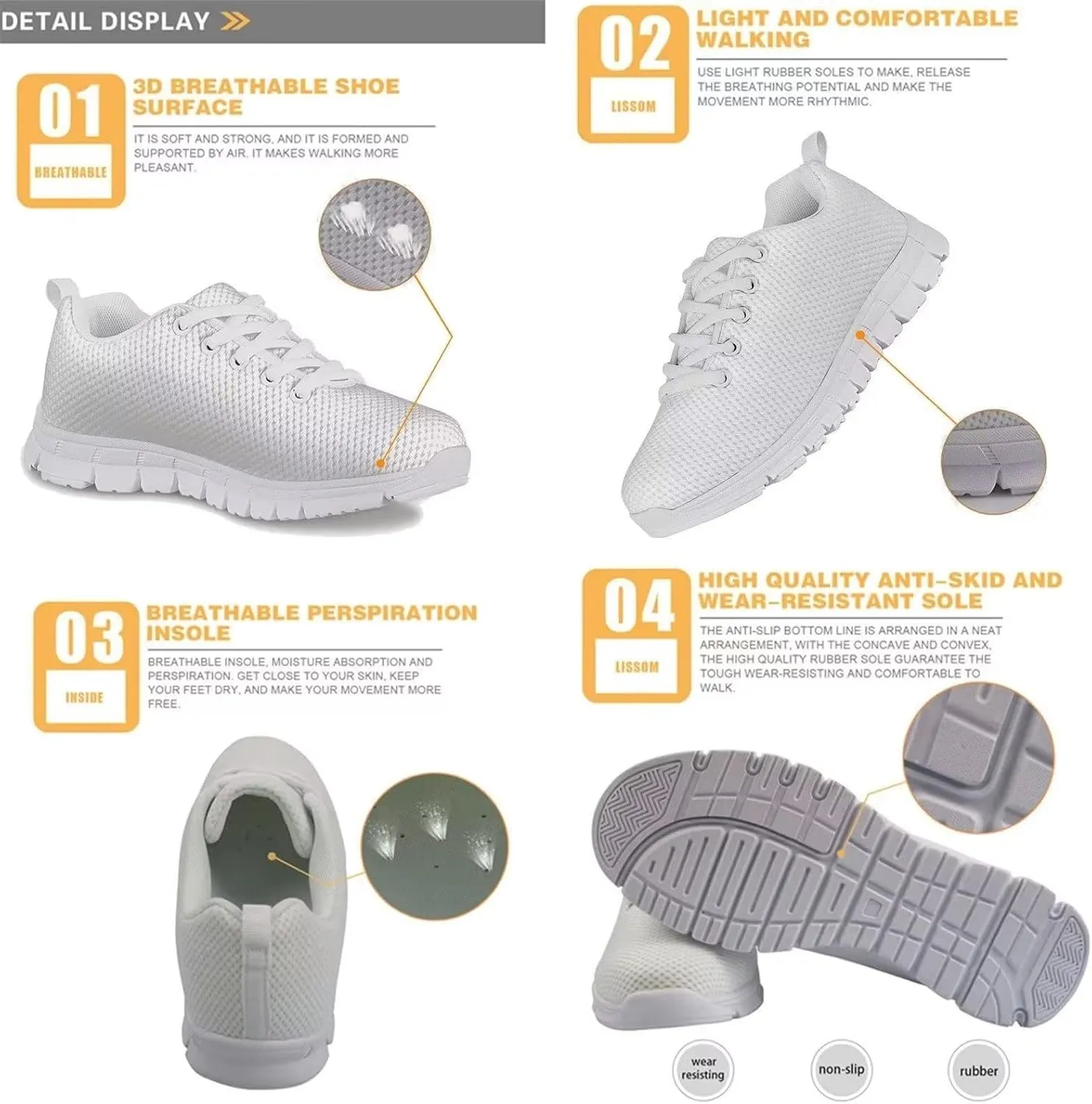 Kids Sneaker Lightweight Breathable Running Tennis Shoes for Girls Boys