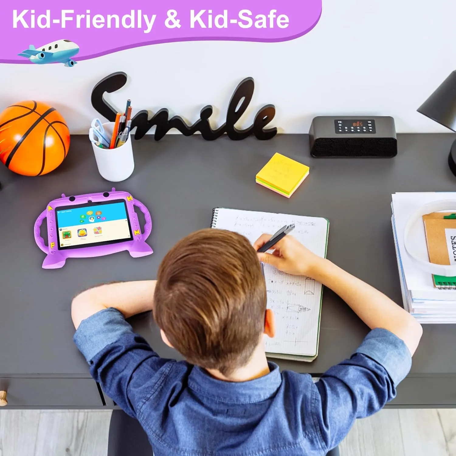 Kids Tablet, 7 inch Tablet for Kids 2-10, Educational Learning Toddler Tablet Android 11, 3GB RAM 32GB ROM Storage, Google Play YouTube, Baby Girl boy Present（Purple）