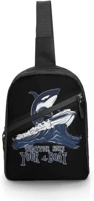 Killer Whale Whatever Sinks Your Boat Chest Bag Foldable Crossbody Unisex Pack Travel Hiking Adjustable Shoulder Straps Sling Bags