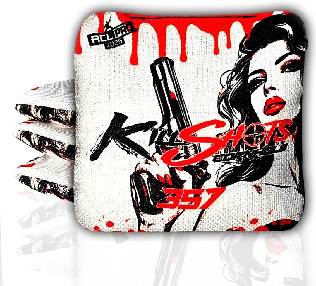 Killshots Cornhole | 357 Series | Limited Edition | ACL Pro Certified Cornhole Bags | Premium Quality | Dual-Speed | Durable & Weather Resistant | Set of 4 Bags