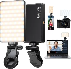 Kinglucky [Upgrade] Selfie Light with Eye-Friendly LED Bedas [Long Battery Life] 3000mAh Rechargeable Phone Light Content Creator Essentials Selfie Light for iPhone, Camera, Laptop, Phone Light Clip