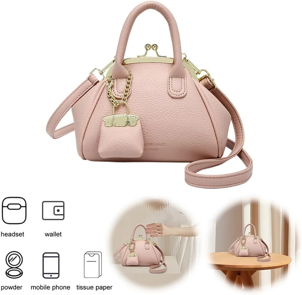 Kiss Lock Purse and Handbags Women's Kiss Lock Crossbody Bag Kisslock Shoulder Bags Satchel Bags Top Handle Handbag Clutch