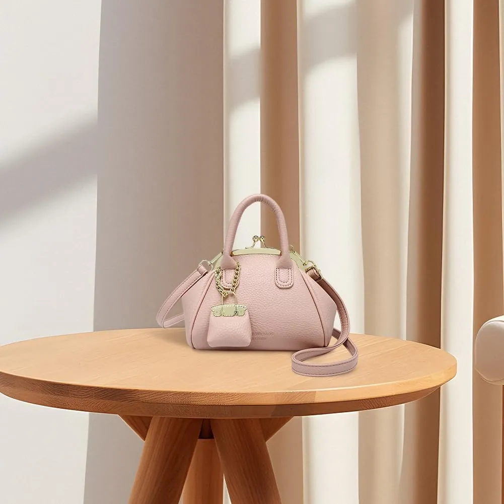 Kiss Lock Purse and Handbags Women's Kiss Lock Crossbody Bag Kisslock Shoulder Bags Satchel Bags Top Handle Handbag Clutch