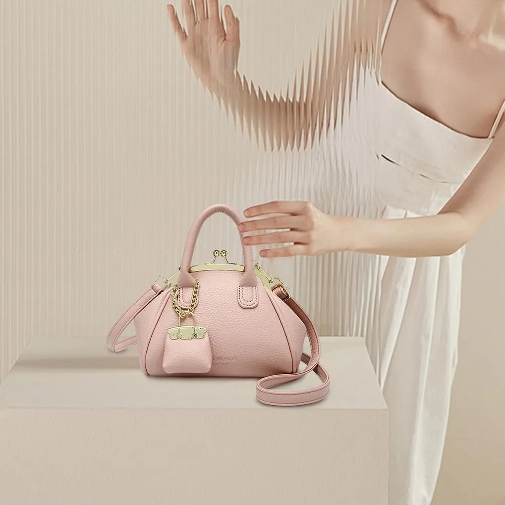 Kiss Lock Purse and Handbags Women's Kiss Lock Crossbody Bag Kisslock Shoulder Bags Satchel Bags Top Handle Handbag Clutch