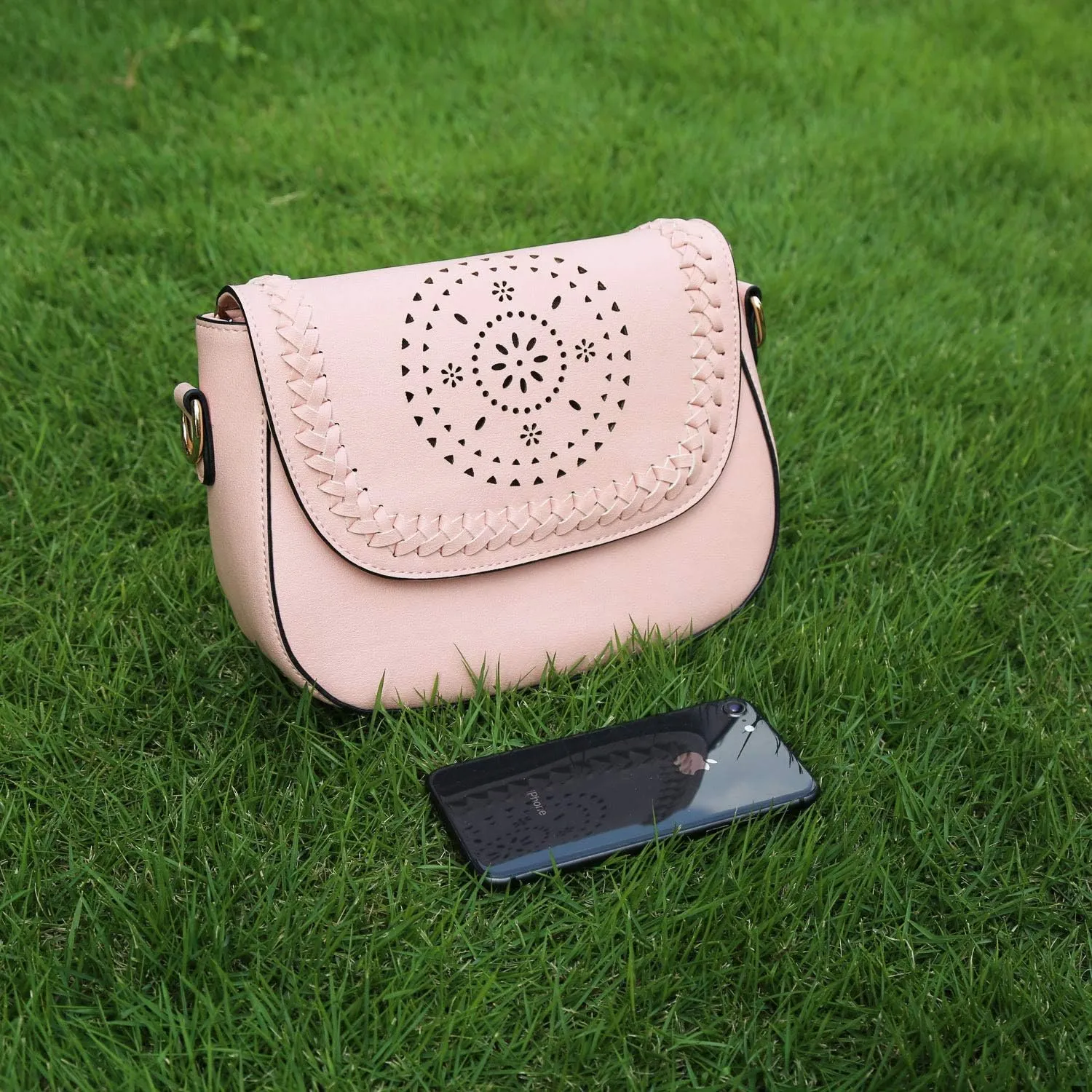 KKXIU Crossbody Bags for Women Hollow Purses with Adjustable Strap