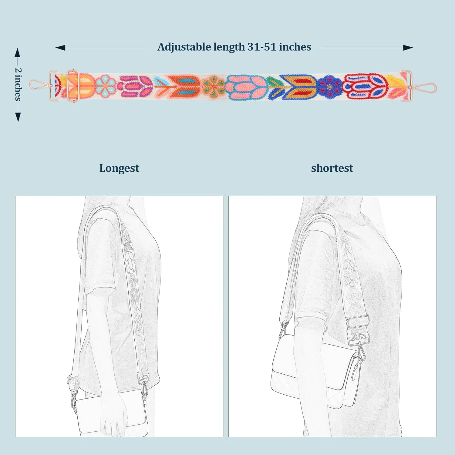 Knit Purse Strap,Replacement Crossbody Wide Adjustable Shoulder Strap for Bag Handbag
