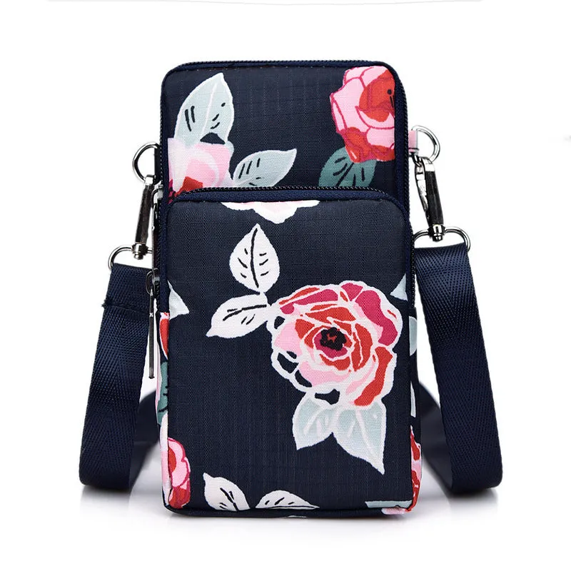 Korean Style Printed Nylon Mini Mobile Purses