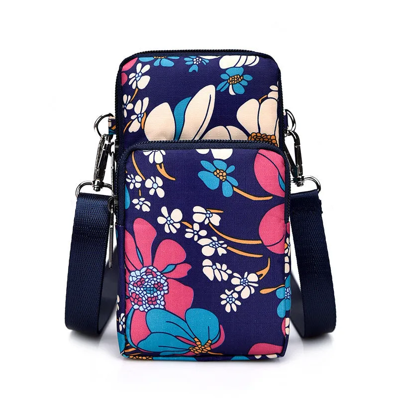 Korean Style Printed Nylon Mini Mobile Purses