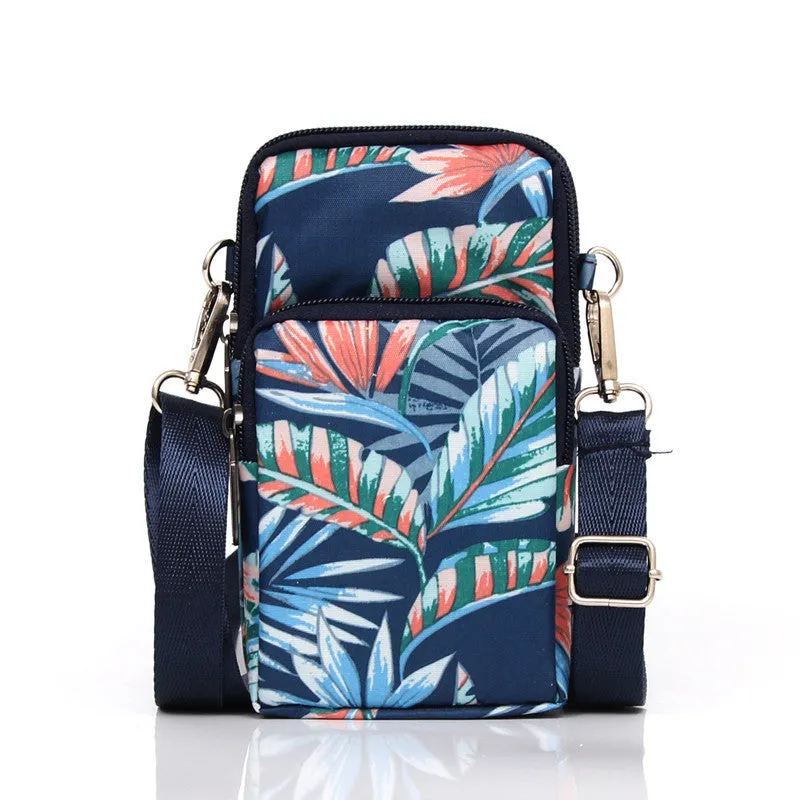 Korean Style Printed Nylon Mini Mobile Purses