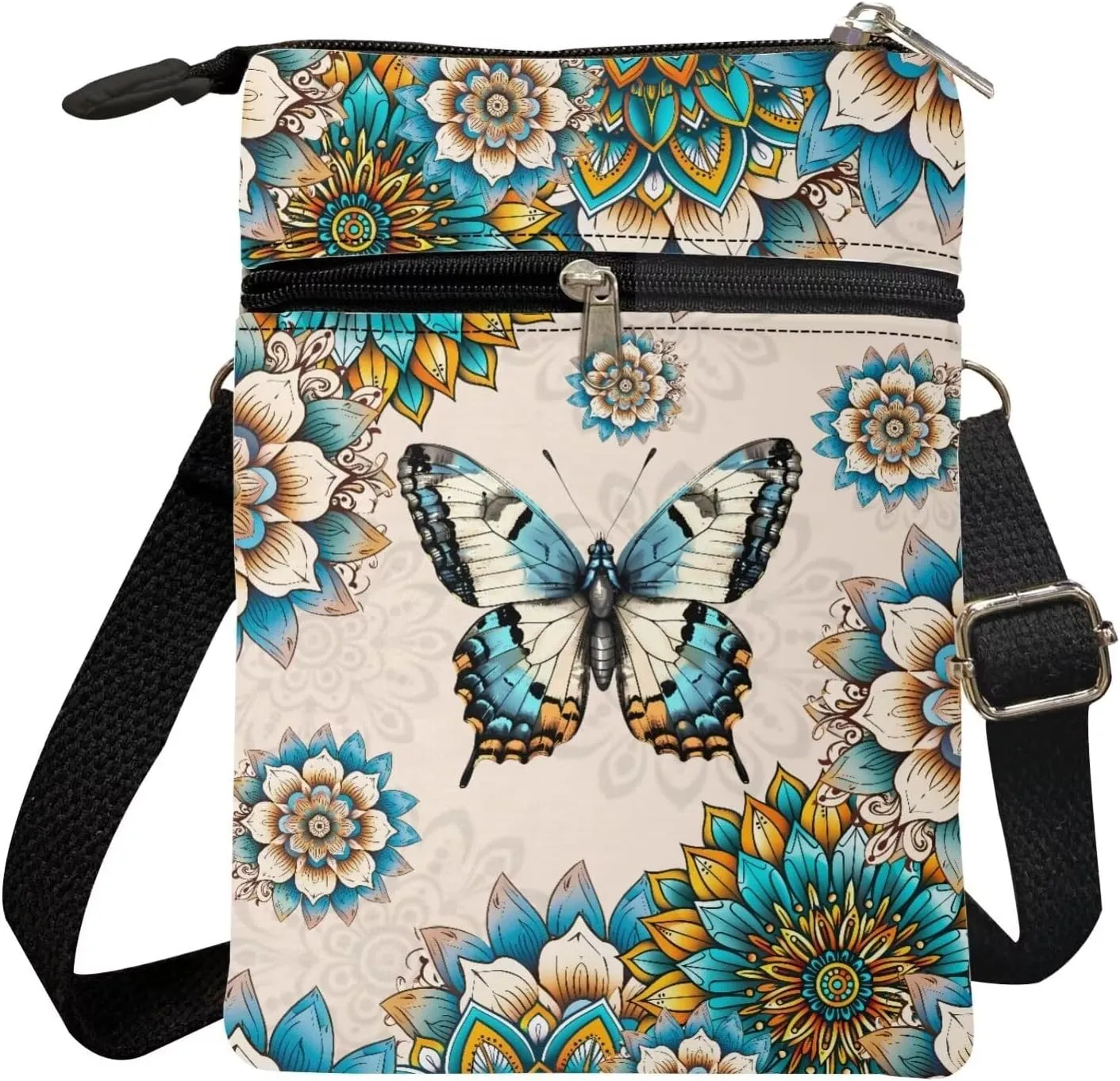 Kuiaobaty Crossbody Sling bag for Women Stylish Bags for Girls Outdoor Travel Zip Cloth Bag Cellphone Storage Purse