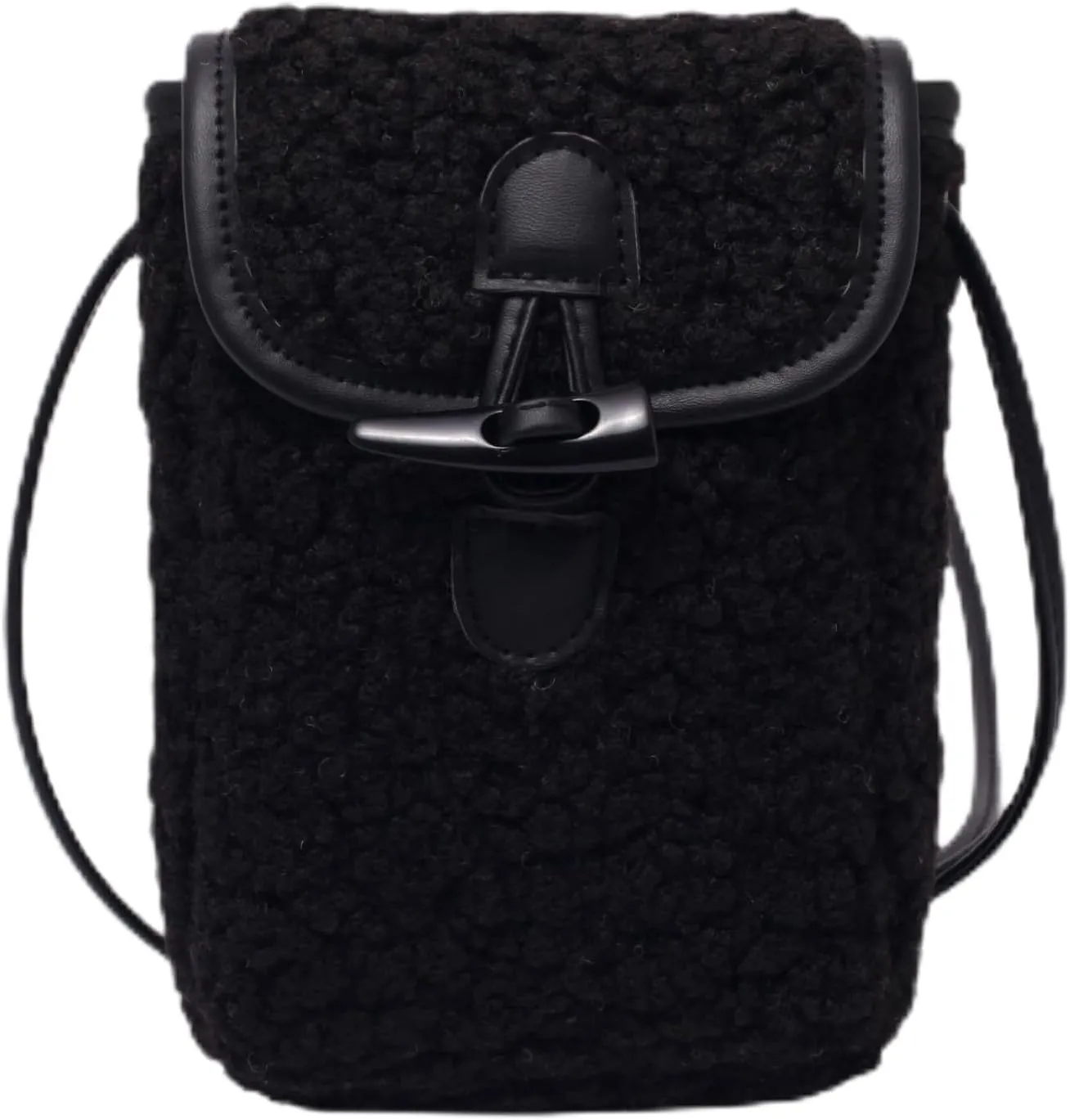 Lamb Fleece Phone Bag Wooly Bag Mobile Phone Bag Shoulder Crossbody Small Bag Female Autumn Winter Vintage Lamb Wool Bag