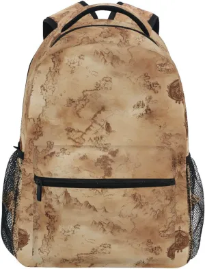 Laptop Backpack for Teenager Fashion Outdoor Backpack with Chest Strap Gift Men & Women Vintage Game Map